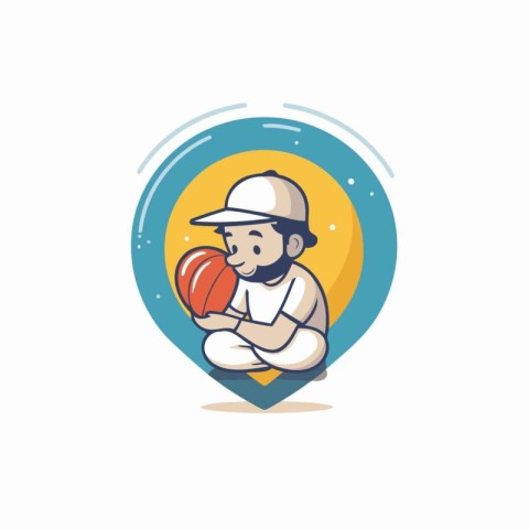 Cricket player vector logo design. Vector illustration of cricke