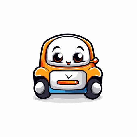 Cute Cartoon Car Mascot Character. Vector Illustration.