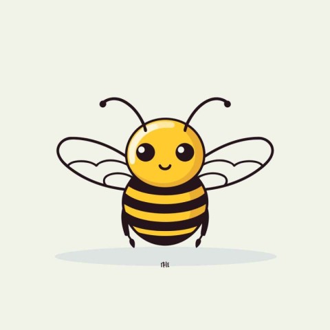 Cute cartoon bee character. Vector illustration in flat design s