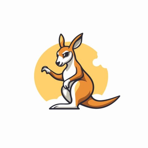 Kangaroo logo template. Vector illustration of a kangaroo.