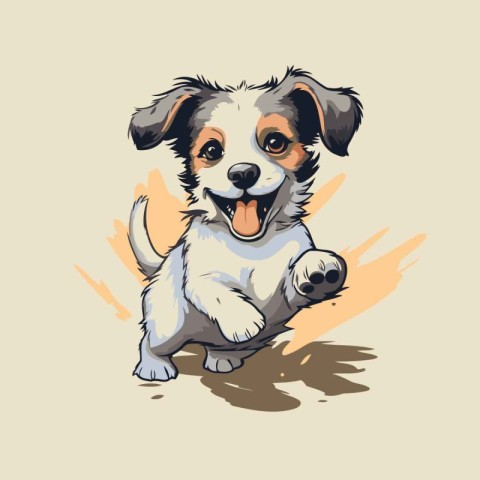 Jack Russell Terrier puppy. Vector illustration of a cute dog.