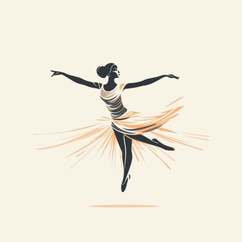 Ballet dancer. Vector illustration of a ballerina silhouette.