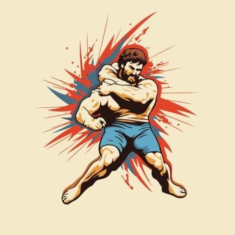 Athletic man. Vector illustration of a muscular man.