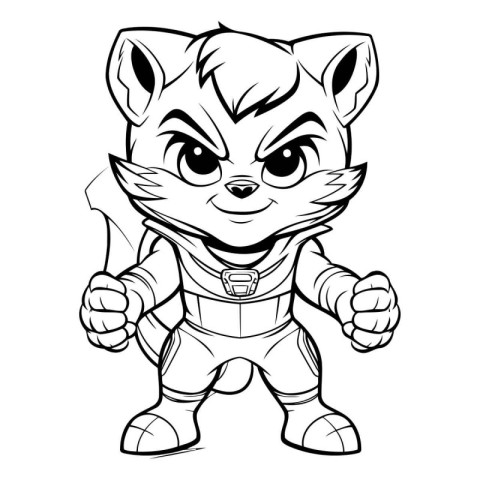 Cute Fox Cartoon Mascot Character. Superhero Vector Illustration