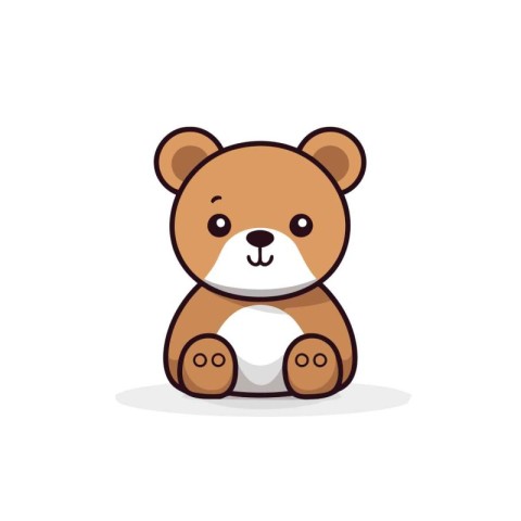 Cute bear cartoon icon. Animal character design. Vector illustra