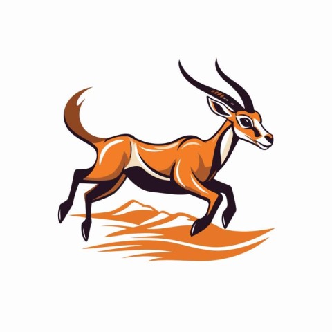 Vector image of an antelope on a white background. Vector illust