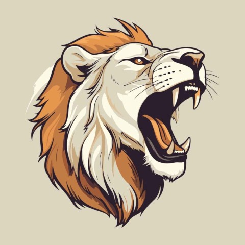 Lion head vector illustration for t-shirt or poster design.