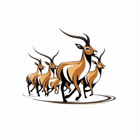 deer family vector logo on white background for your web site de