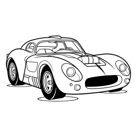 Retro sport car isolated on a white background. Vector illustrat