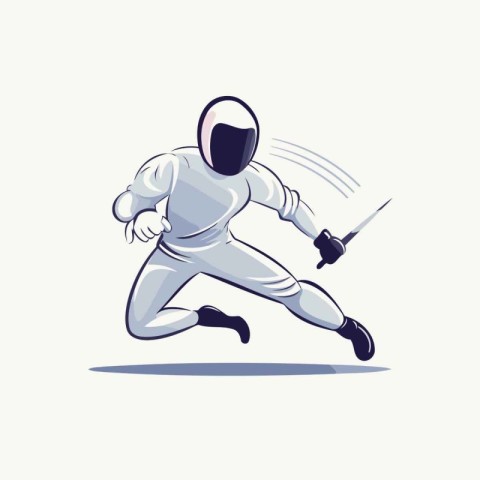 Fencing. Vector illustration of a sportsman with a sword in his