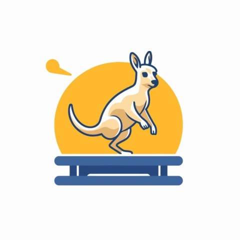 Kangaroo logo template. Kangaroo icon. Vector illustration.