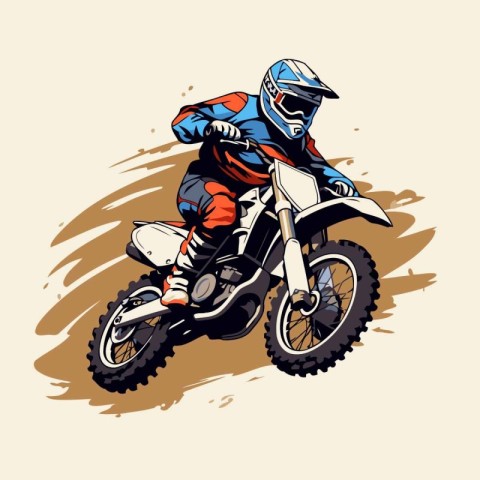 Motocross rider. Vector illustration of a motocross rider