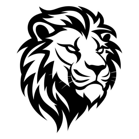 Lion head isolated on white background. Vector illustration for