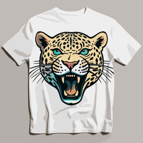 Leopard t-shirt design. vector illustration eps 10.