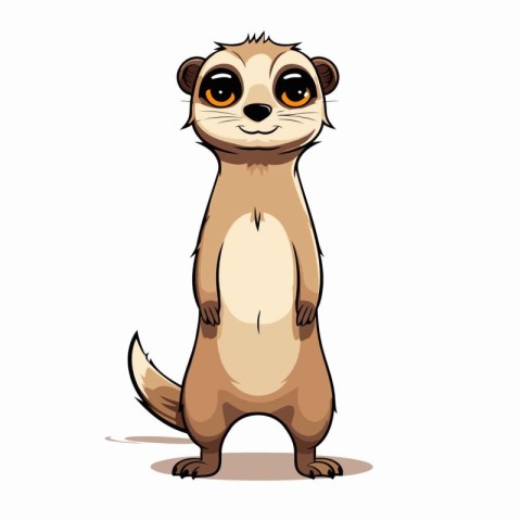 Cute meerkat cartoon vector illustration isolated on white backg