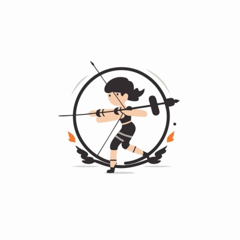 Archery icon on white background. Archery sport vector illustrat