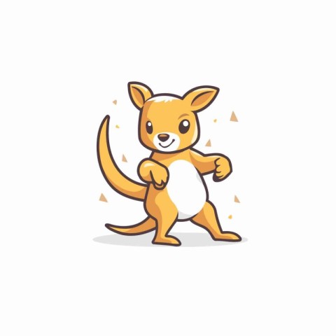 Kangaroo cartoon character. Cute kangaroo vector illustration