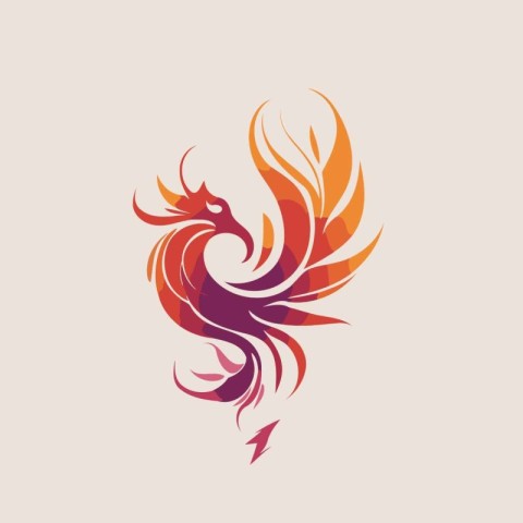 Dragon vector logo design template. Rooster symbol. Phoenix icon