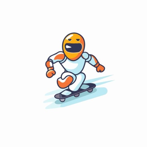 Cartoon character snowboarder. Vector illustration on white back