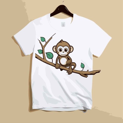 Monkey t-shirt design. Vector illustration for your design.