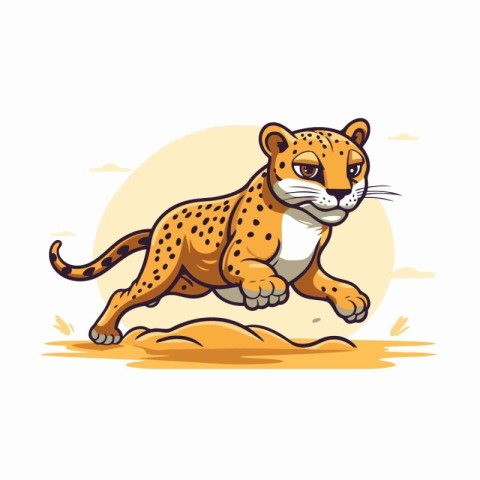 Cheetah. Vector illustration of a cheetah in cartoon style.