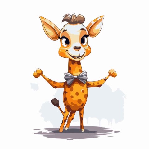 Cute cartoon giraffe. Vector illustration isolated on white back