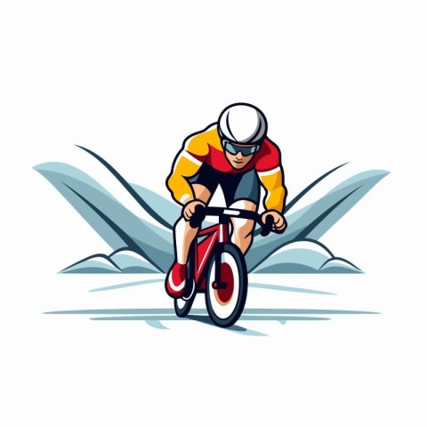 Cyclist riding a bicycle. extreme sport. vector illustration.