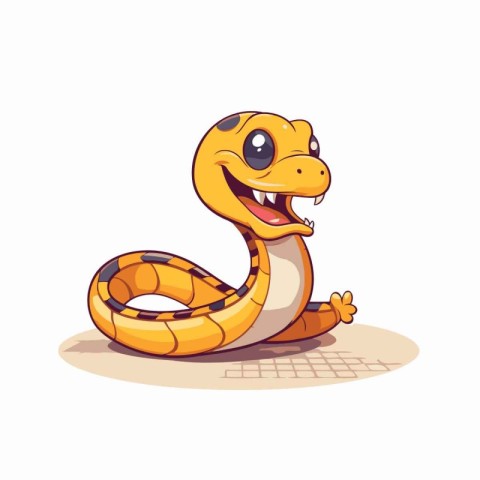 Cute cartoon snake. Vector illustration isolated on a white back