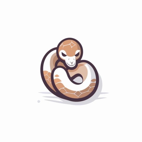 Cute snake logo. Vector illustration. Isolated on white backgrou