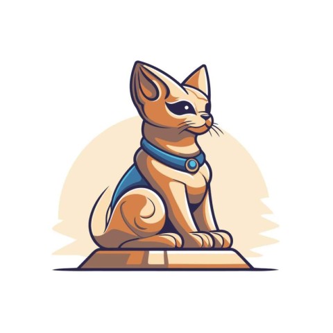 Cute cartoon chihuahua sitting on the ground. Vector illustratio