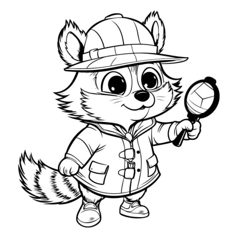 Cute Fox Detective Cartoon Mascot Character with Magnifying Glas