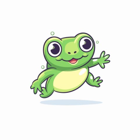 Frog cartoon character. Vector illustration isolated on a white