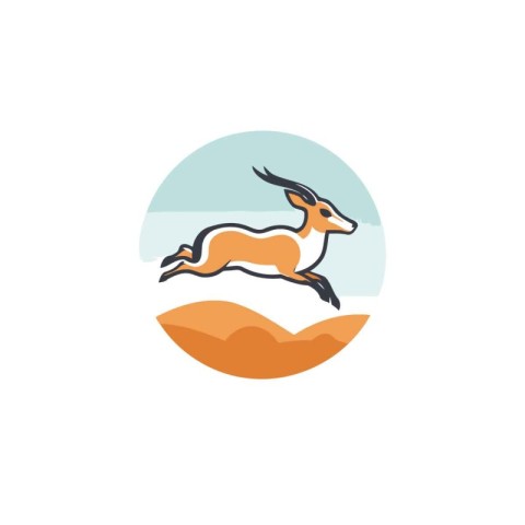 Antelope logo design template. Vector illustration of wild anima