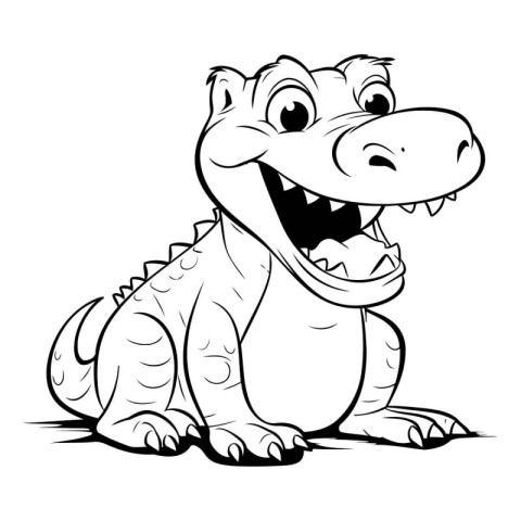 Crocodile Cartoon Mascot Character - Coloring Book