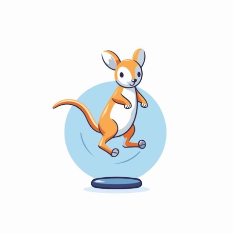 Kangaroo jumping on a ball. Vector illustration in cartoon style