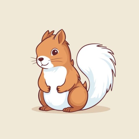 Cute squirrel cartoon. Vector illustration of a cute squirrel wi