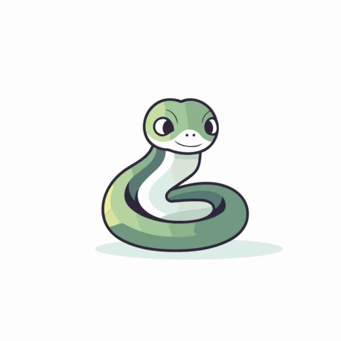 Cute cartoon snake. Vector illustration isolated on a white back