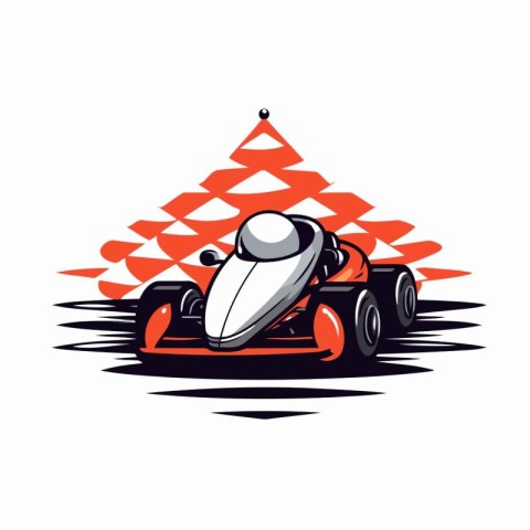 Racing car vector illustration on white background. Vector illus