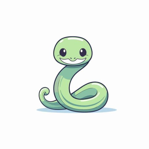 Cute cartoon snake. Vector illustration. Isolated on white backg