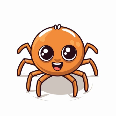 Cute cartoon orange crab isolated on white background. Vector il