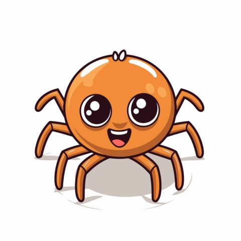 Cute cartoon orange crab isolated on white background. Vector il