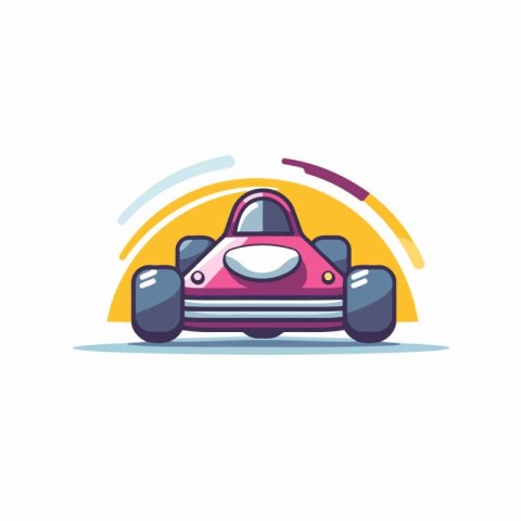 Race car icon. Vector illustration in flat style. Isolated on wh