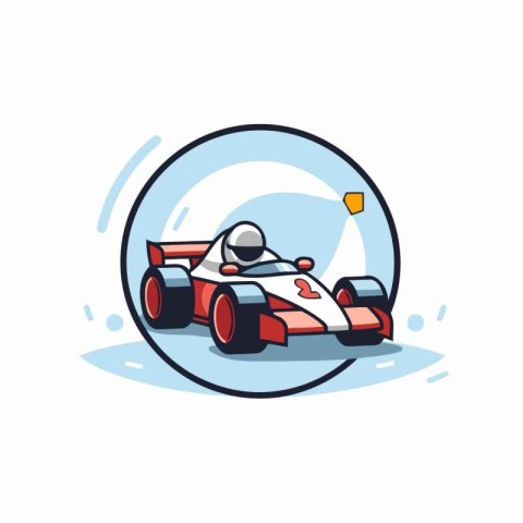 Racing car icon. Vector illustration in flat style. Isolated on