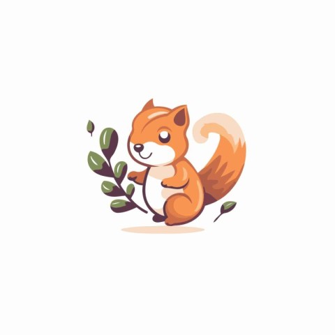 Cute squirrel cartoon vector illustration. Cute animal character