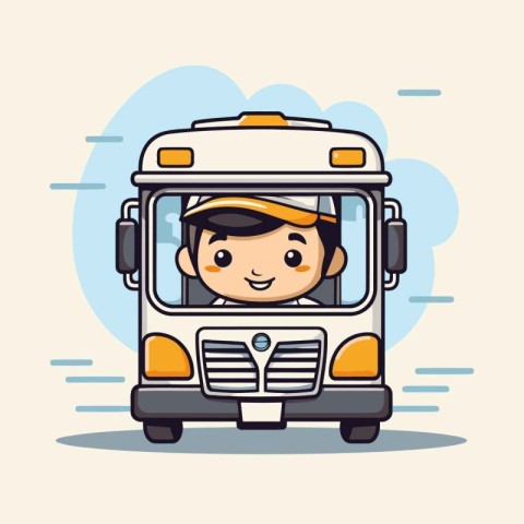 bus driver character design. vector illustration eps10 graphic f