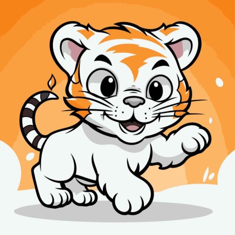 Cute tiger cartoon design. vector illustration eps10 graphic.