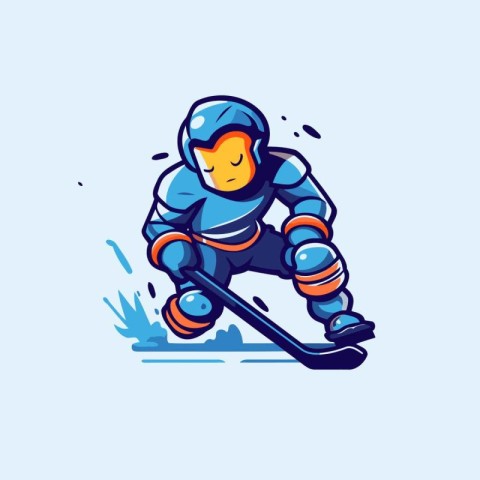 Ice hockey player. Vector illustration of a hockey player on ice