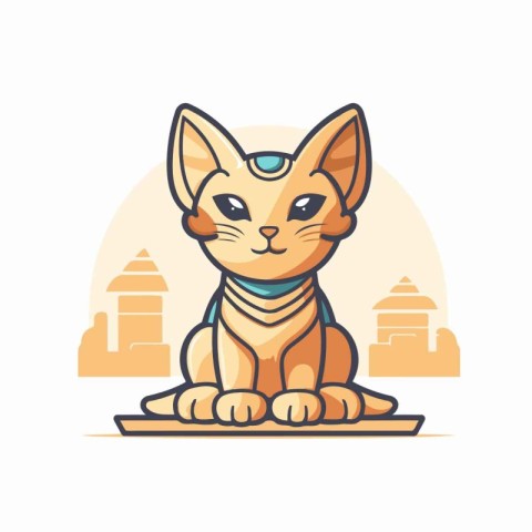 Cat icon. Vector illustration of a cat in a flat style.