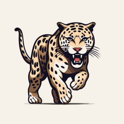 Jaguar or cheetah. panther or jaguar vector illustration