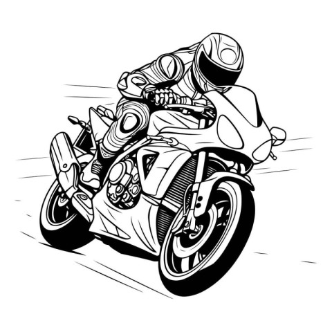 Motorcycle racer. Vector illustration of a motorcyclist on the r